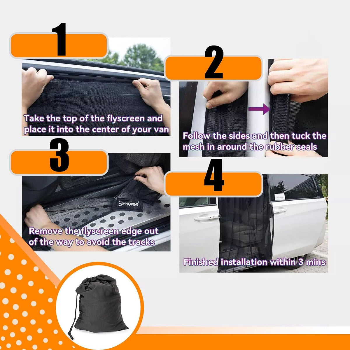 ya 10 9.16 baidi 165¡Á135 Breathable Mosquito Net with Drawstring Vag for Outdoor Camping Car Van