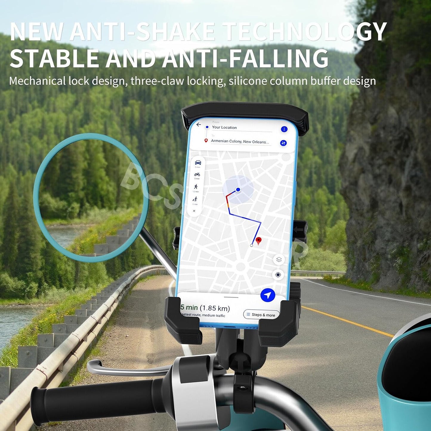 ya 6 8.24 baidi 360¡ã Aluminum Motorcycle Bicycle Holder Handlebar Mount Fit for Cell Phone GPS