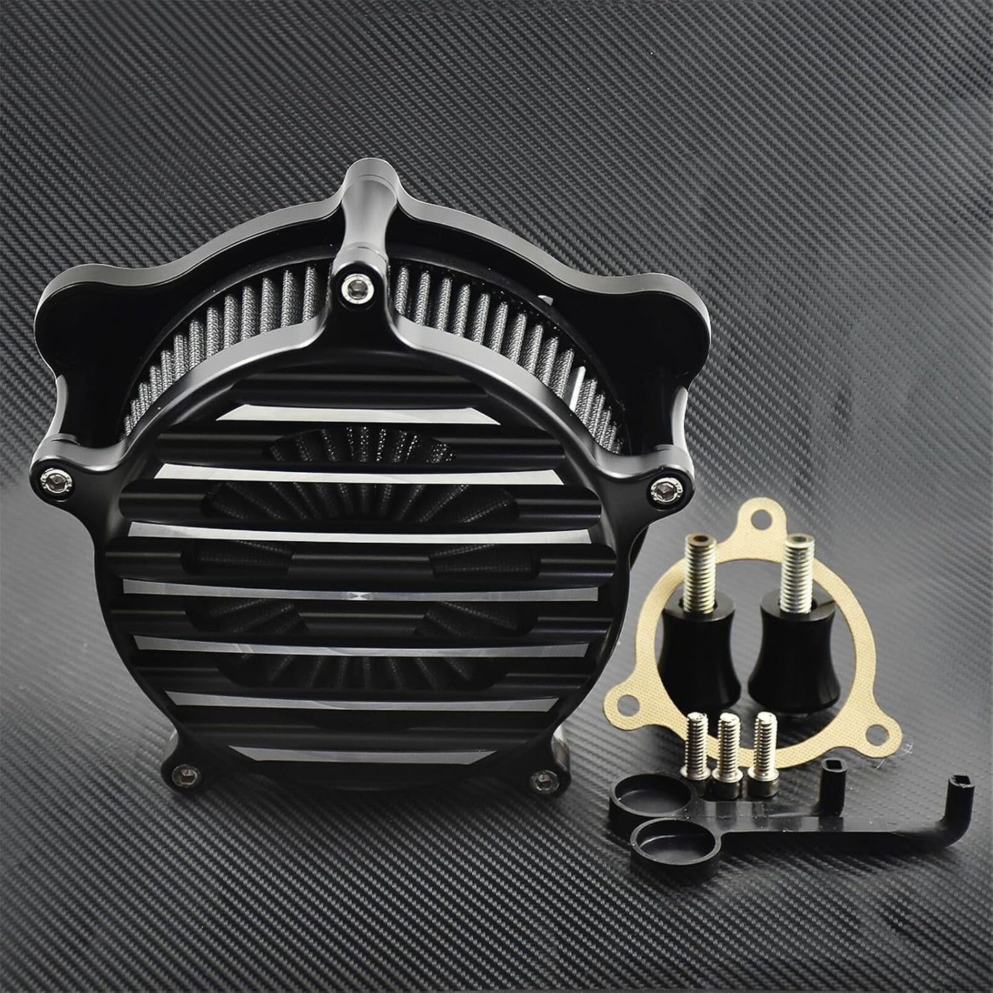 ya 5 8.10 Chrome Stripe Air Cleaner Gray Air Filter Fit for Harley Softail 2018 Touring