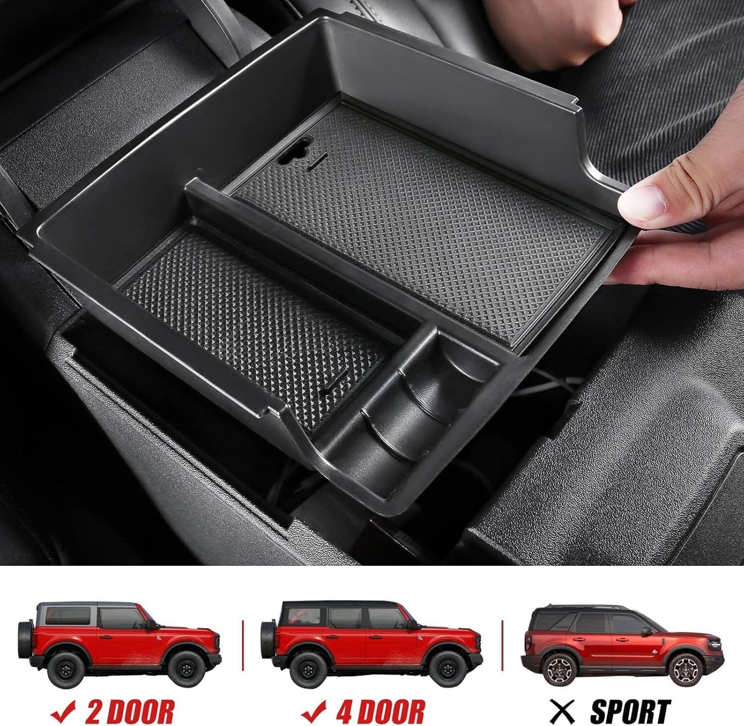 ya 4 8.24 baidi for 2021-2024 for Ford Bronco Car Center Console Armrest Storage Box Organizer Tray