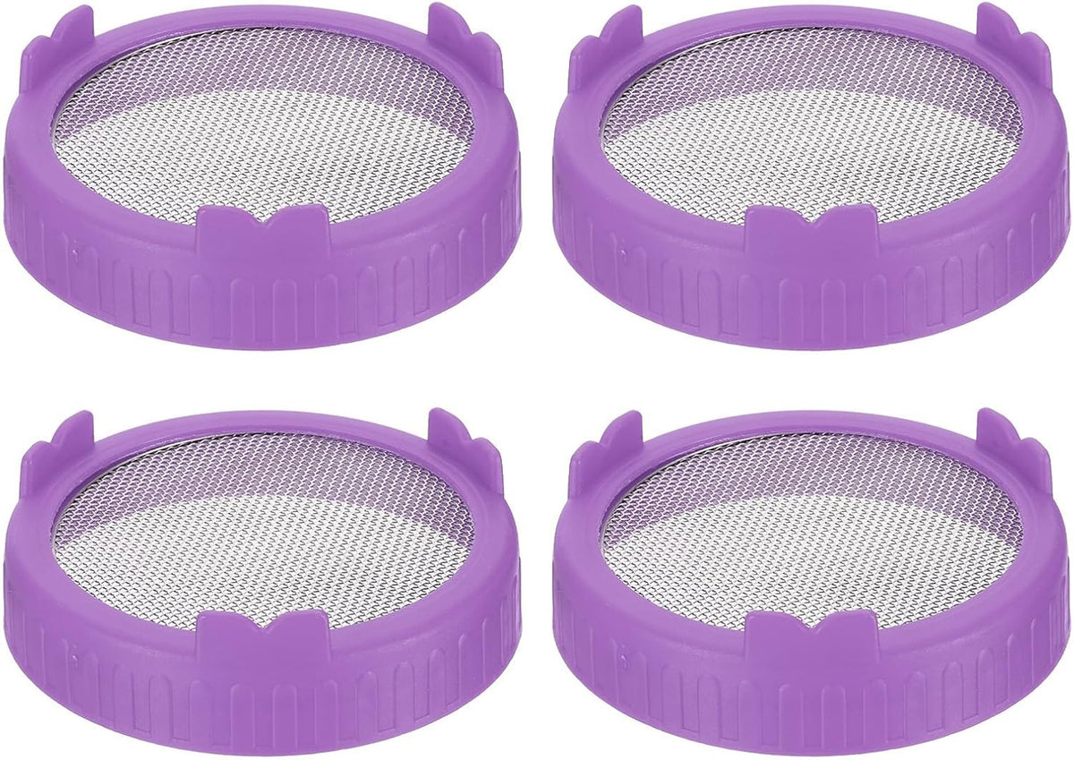 ya 14 9.20 baidi Sprouting Lids for Jar, 4 Pcs Stainless Steel Mesh Wide Mouth Cap Lids Purple-1