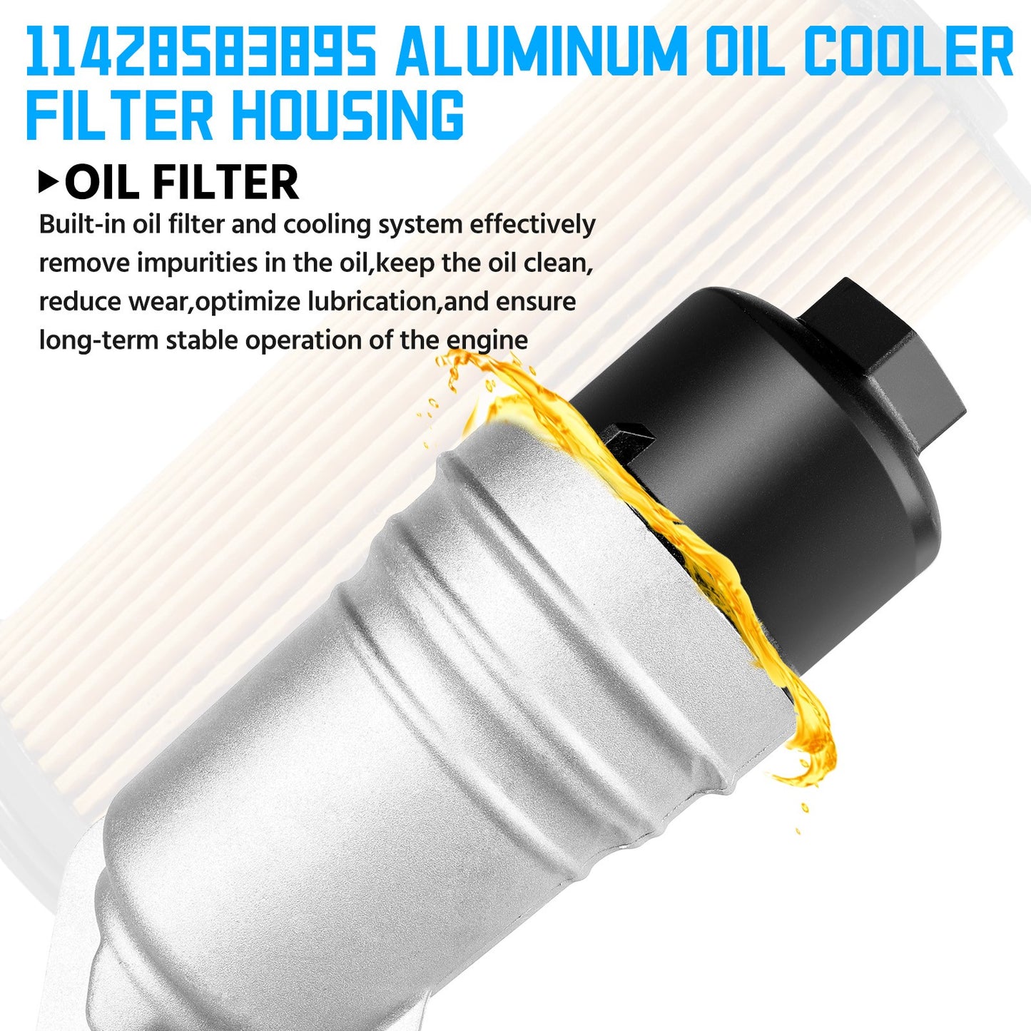 ya 5 8.7 Aluminum oil filter assembly Engine Oil Cooler Housing for BMW 340i 440i 540d