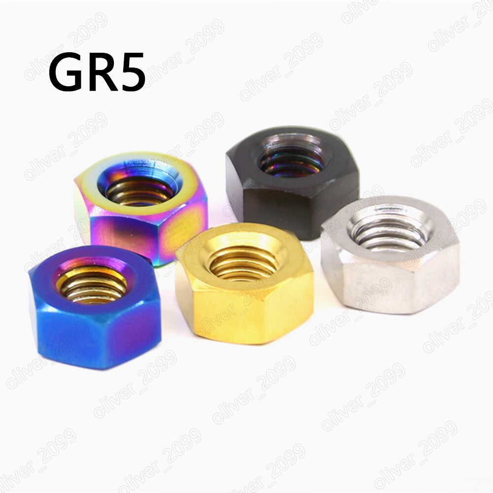 Colorful Titanium GR5 DIN934 Hexagon Nuts Hex Nuts M4 M5 M6 M8