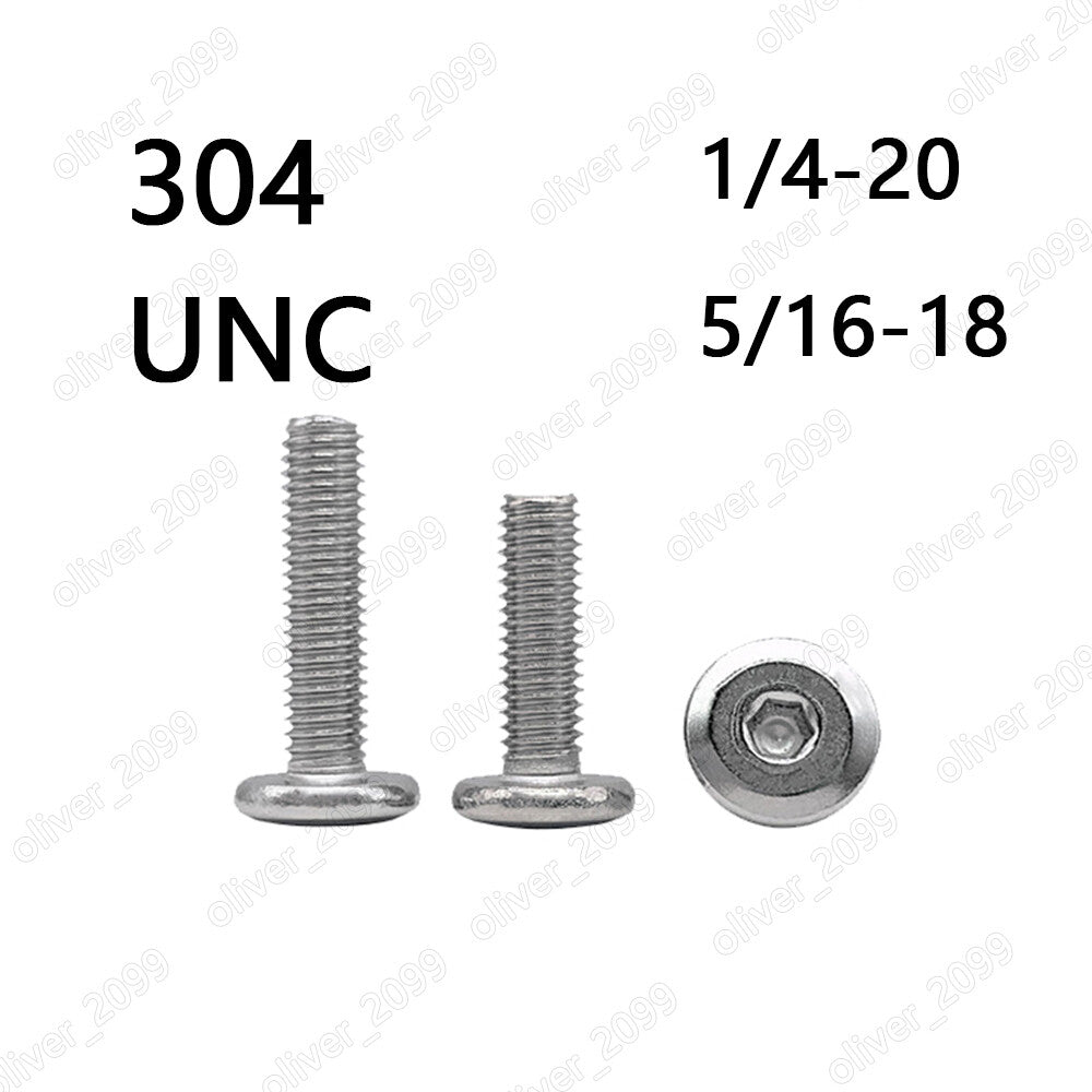 304 Stainless Steel Furniture Connector Bolt Hex FLAT HEAD Allen Screws 1/4 5/16