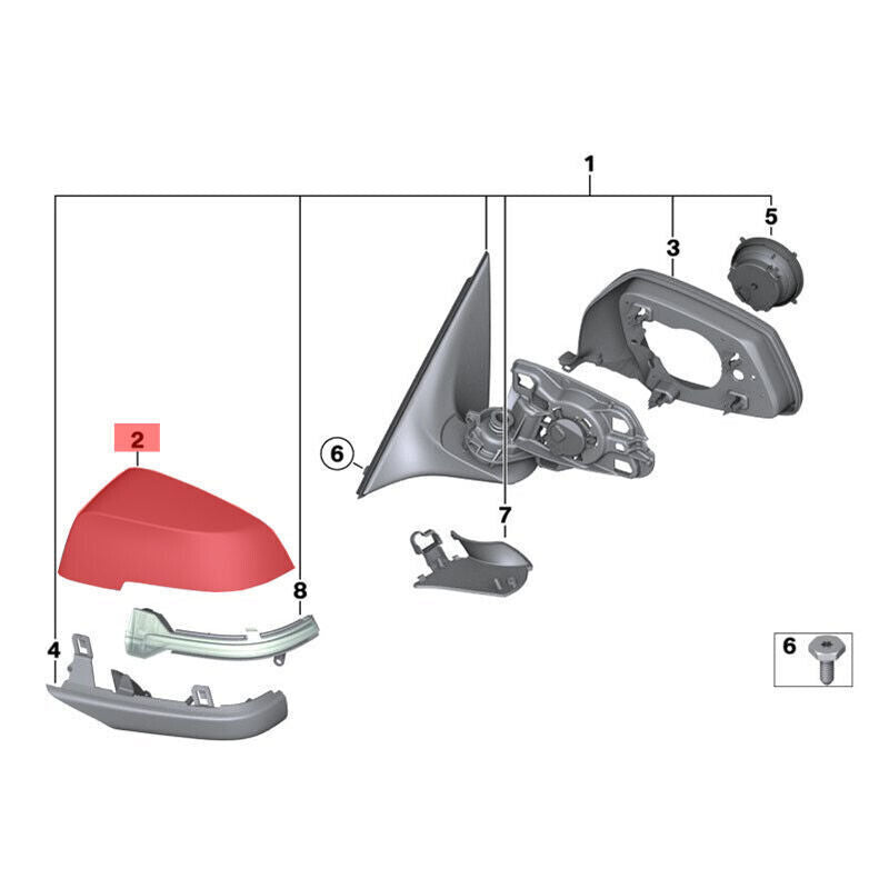 ya 1 8.5.4 A pair of exterior mirror caps black caps suitable for 5' 7' F10 F11 F01 F02 LCI