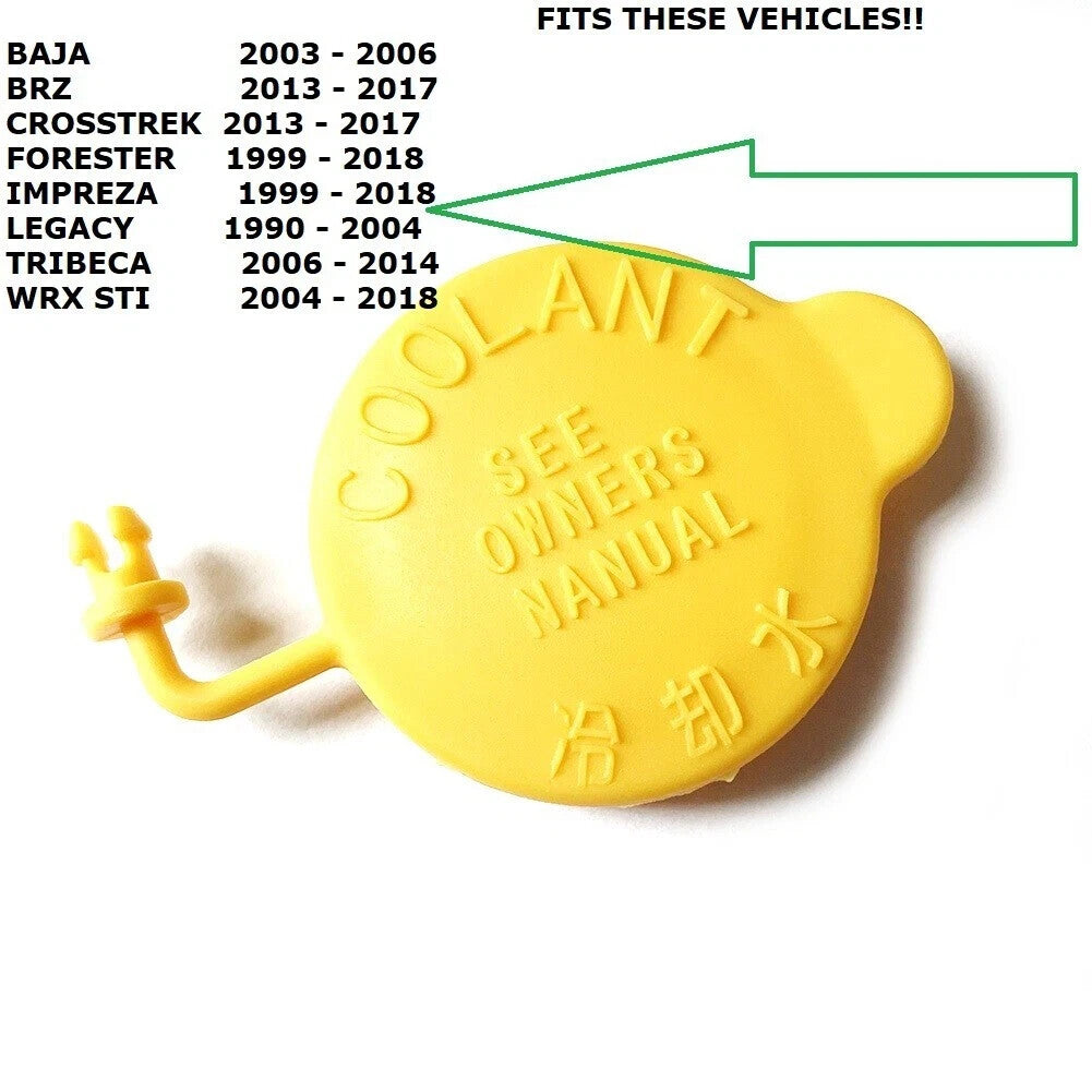 ya 7 6.10 OEM for Subaru 99-22 ENGINE COOLANT TANK RESERVOIR PLASTIC CAP 45153AA000