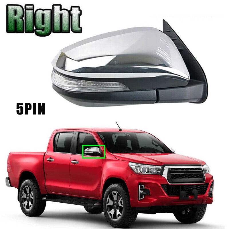 ya 2 6.29 Right Side Door Mirror Rearview W/Turn Signal 5PIN for Toyota Hilux 2015-2020