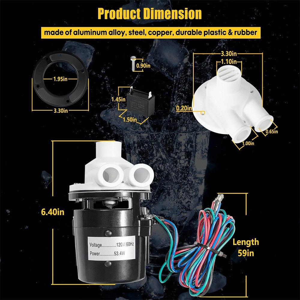 ya 10 10.28 Water Pump Motor Assembly For Hoshizaki APTA92P10WD1 Ice Machine Equivalent