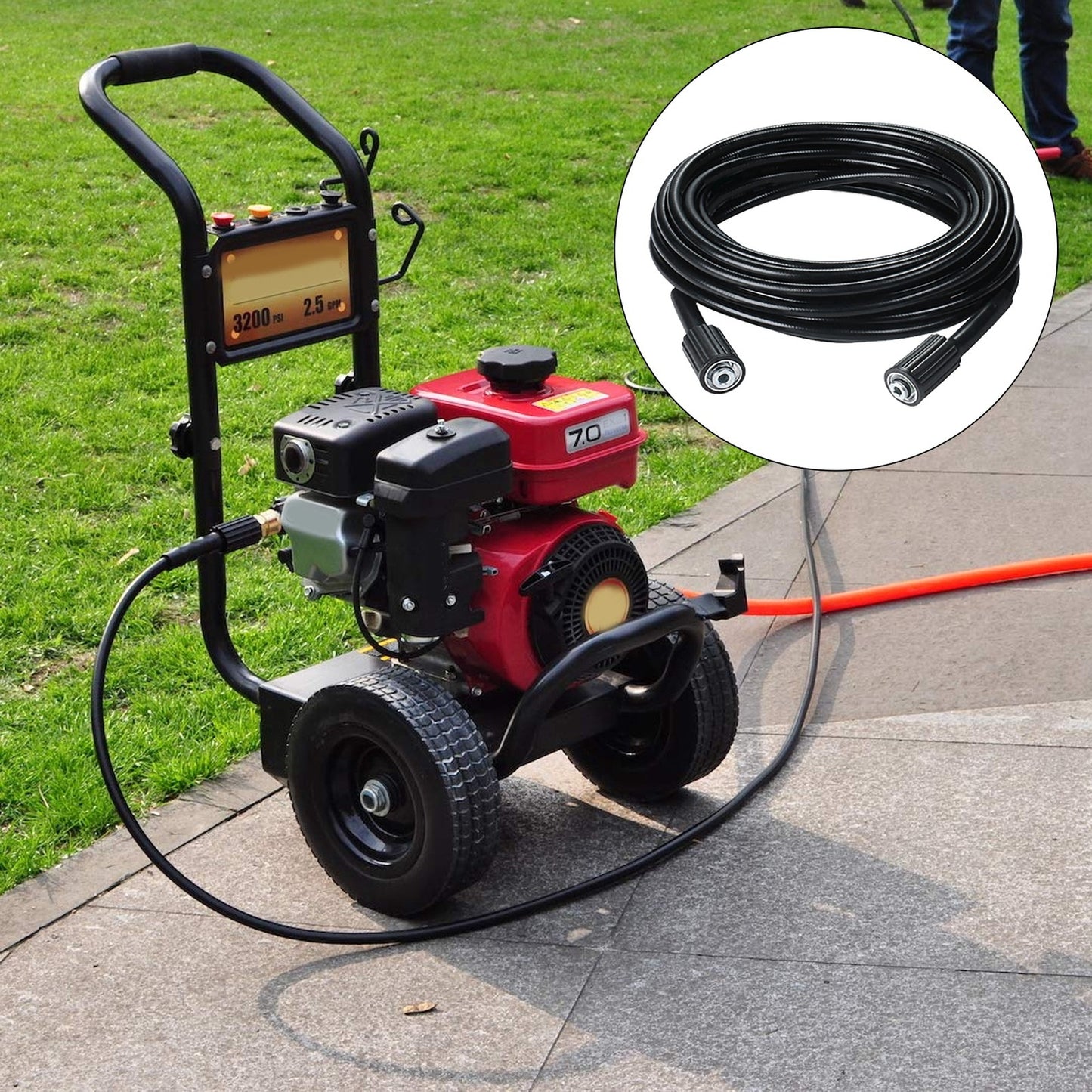 ya 26 Pressure Washer Hose M22 14mm 5800PSI Explosion Proof For Household Garden