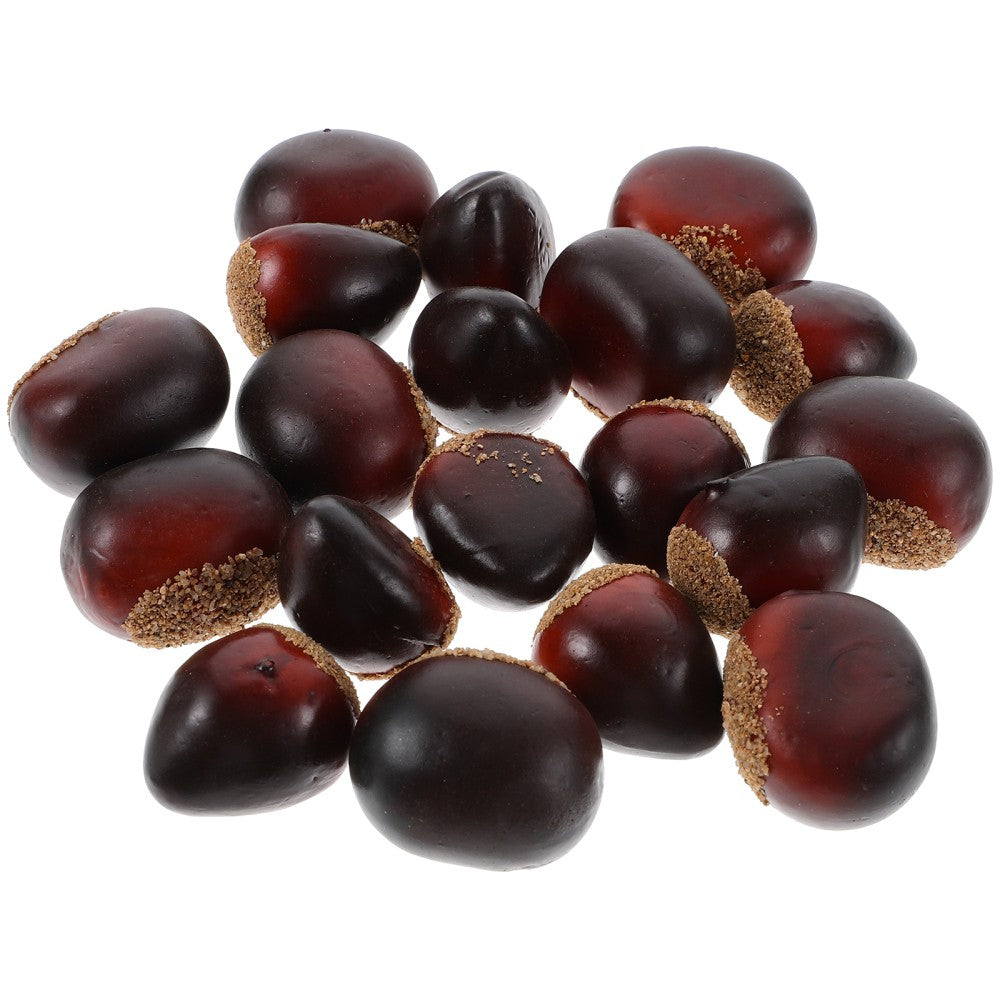 ya 8 5.27.2 20 Pcs Simulated Chestnut Nuts Simulation Chestnuts Decorative Artifical