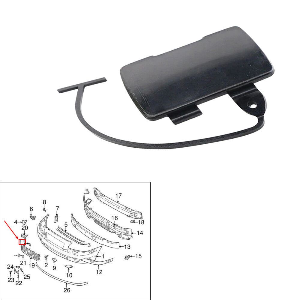 ya 27 6.18 Front Bumper Tow Hook Eye Lid Cover Unpainted Plastic For S80 2004-2006