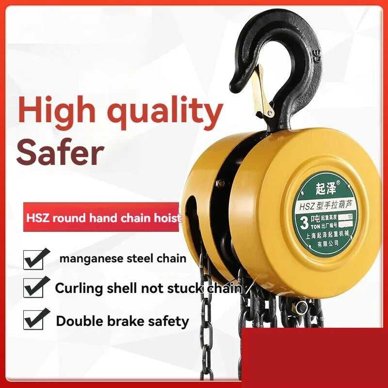 Hoist Hook Small Manual Hand Crank Tightener Hand Chain Hoist Inverted Chain