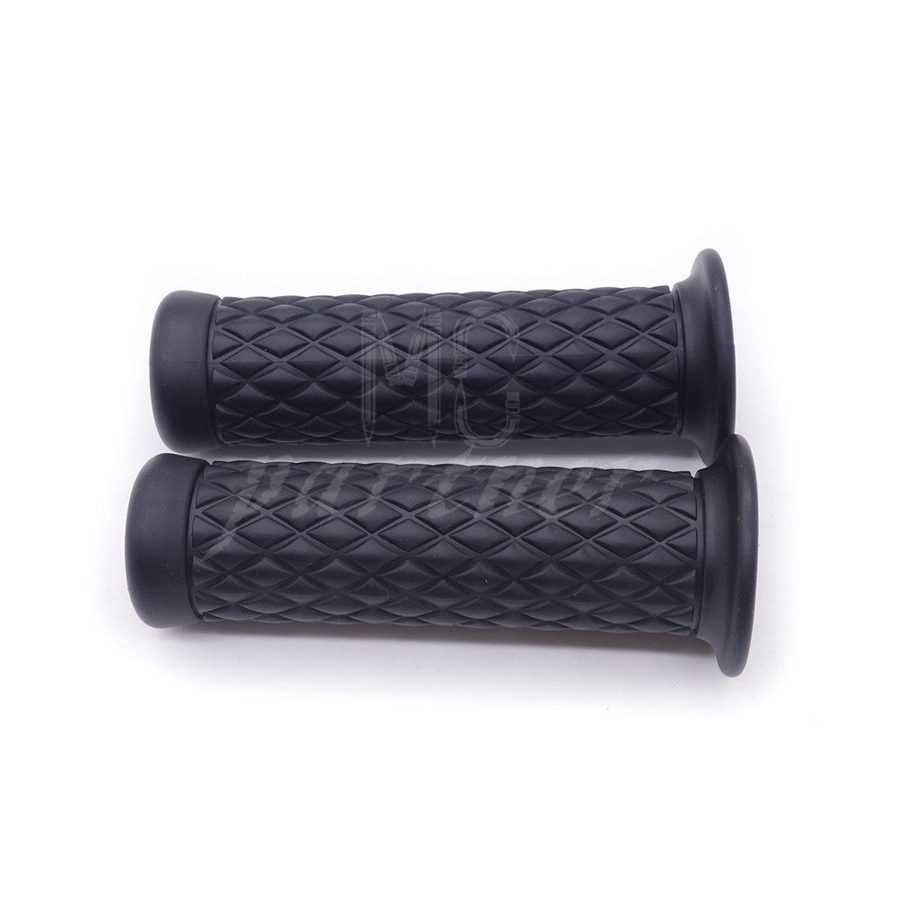 ya 5 8.7 New 7/8 Black Vintage Rubber Handlebar Hand Grip For Bobber Cafe Racer Custom