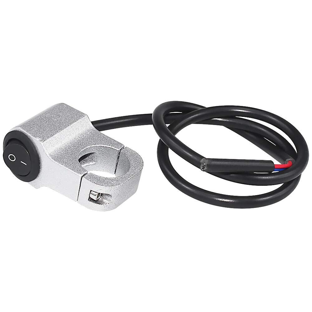 ya 1 7.4 Silver 12V Motorcycle Switch Handlebar 22mm Motorcycle Switch On/Off Button