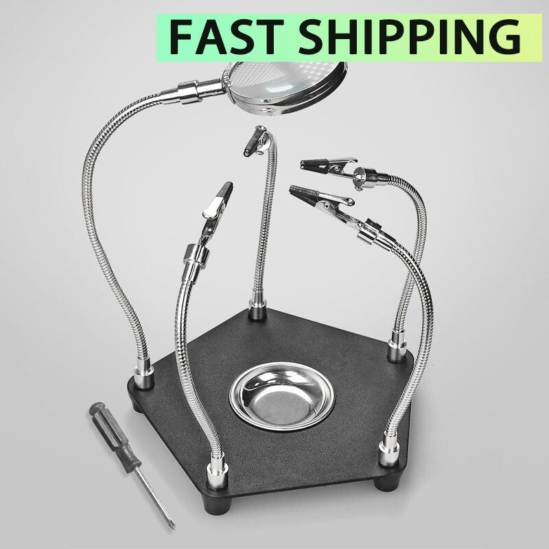 ya 25 Soldering Station 360° Welding Tool with Arms Clip Magnifying Glass TE-806 #HOT