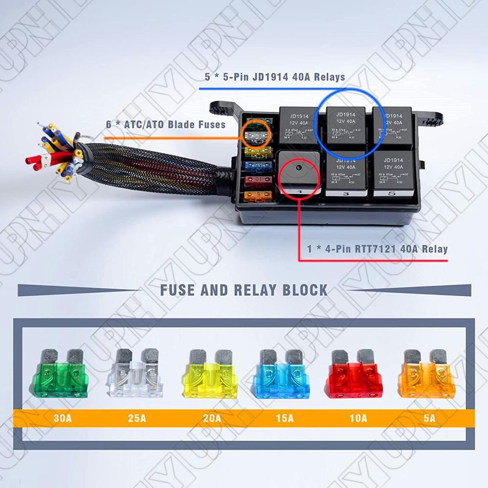 ya 5 8.7 12 volt modified 6 way fuse and relay box for cars trucks boats auto racing