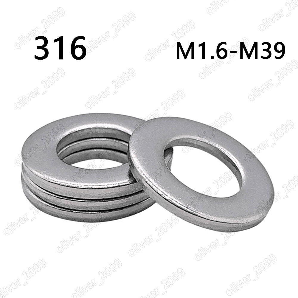 316 Stainless Steel Flat Washers Insulation M1.6 M2 M2.5 M3 M4 M5 M6 M8 M10-M39