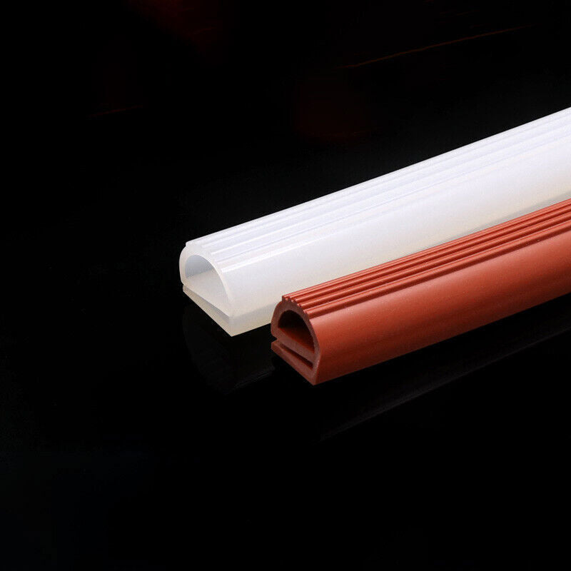 E Shape Silicone Rubber Seal E Type Strip Window Door Oven Gasket Red White