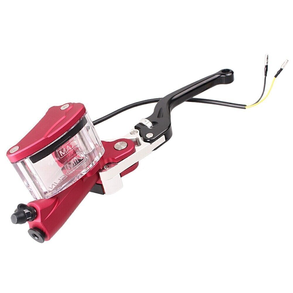 ya 2 7.15 Universal Left 7/8 Brake Master Cylinder Clutch Fluid Reservoir Levers Red
