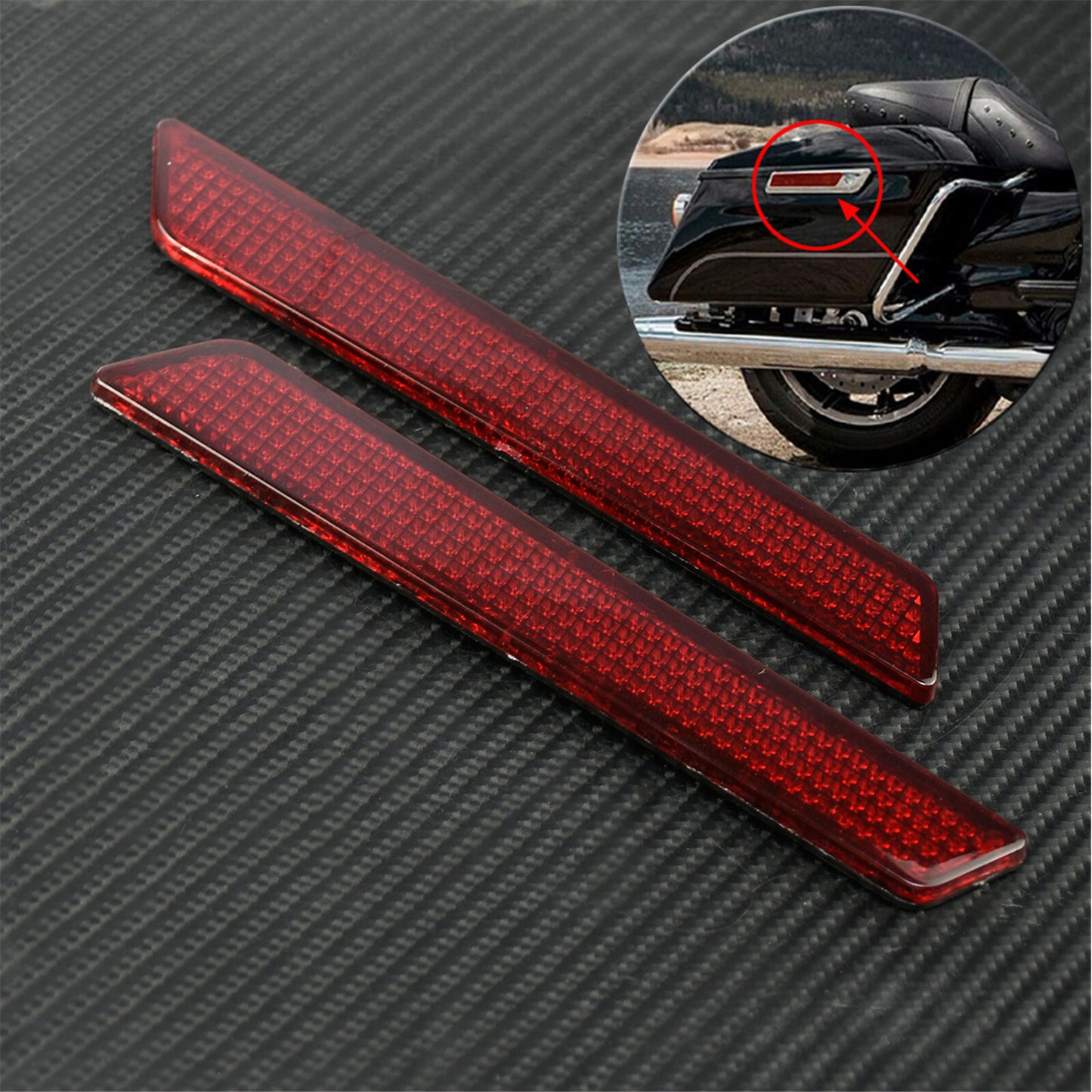 ya 12 5.21 Red Saddlebag Guard Latch Cover Reflectors Fit For Touring Road Glide 2014-19