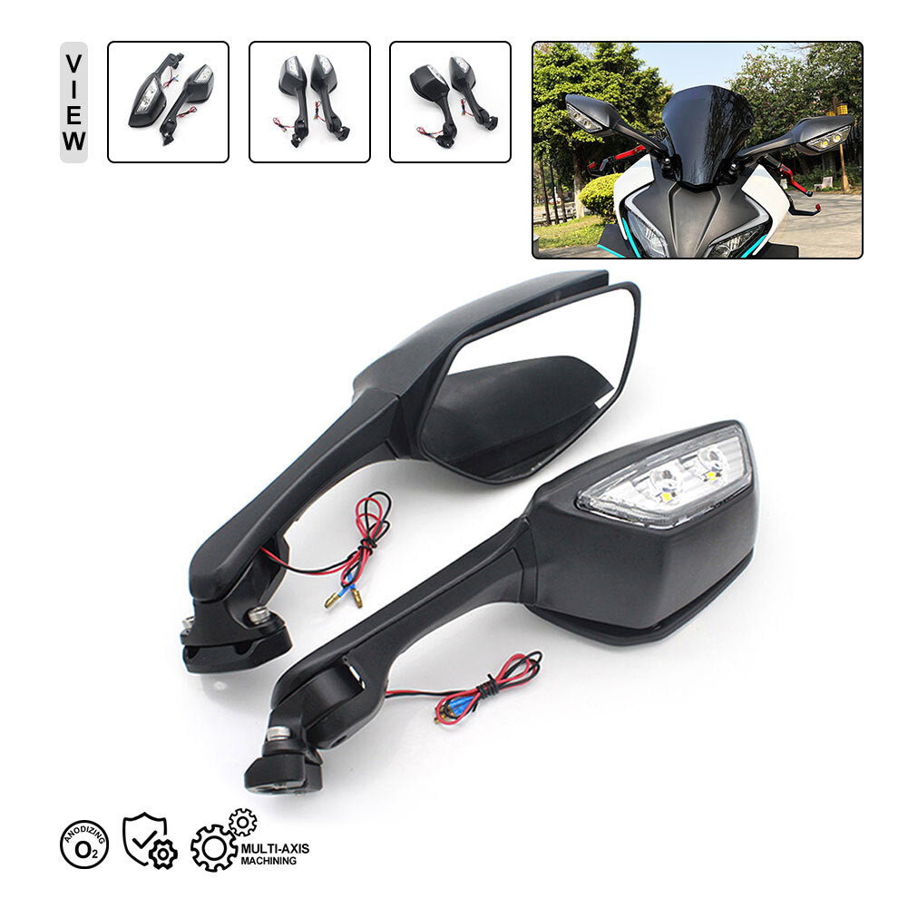 ya 4 6.21 Motorcycle Black Side Rear View Mirrors For CF-MOTO 450SR 450SS 2022 2023 2024