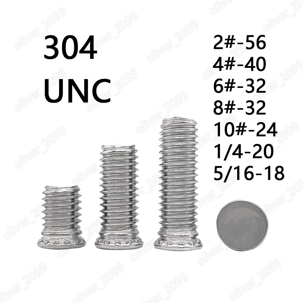 304 Stainless Steel Pressure Riveting Flat Screws Bolts 2# 4# 6# 8# 10# 1/4 5/16