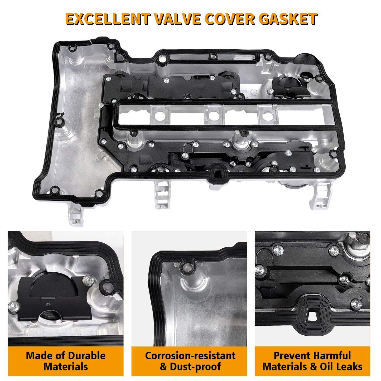 ya 11 6.5 Aluminum Engine Valve Cover kit w/Gaskets & Bolts for Chevrolet for Chevy for Cruze