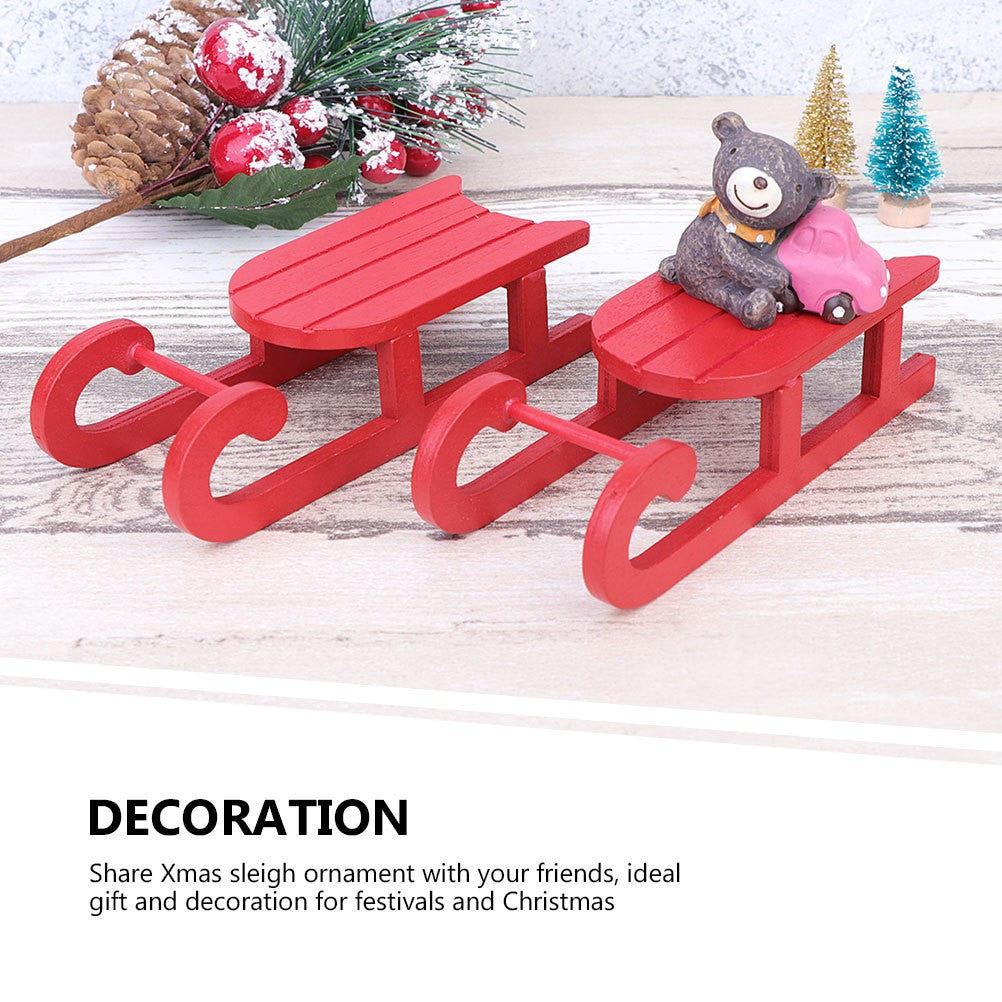 ya 25 4 Pcs Sleigh Hangings Wood Sled Decorations ature for Crafts