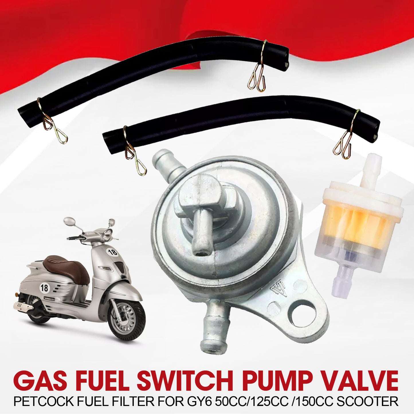 ya 2 6.30 Fuel Pump Valve Vacuum Petcock For ATV Scooter Doped Kart GY6 50 125 150cc