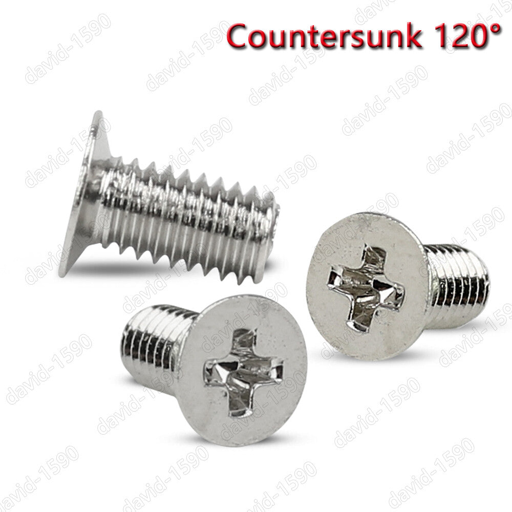 M3 M4 M5 Nickel Steel Phillips Cross Flat Thin Head Countersunk 120¡« Screws