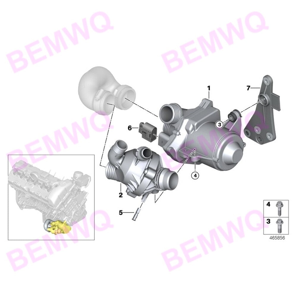 ya 11 10.28 Coolant thermostat housing for E70, X5, E71, X6, E84, X1, E90 335i 11537600