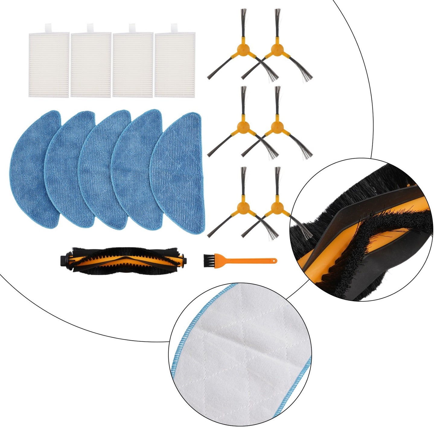ya 25 17 Piece Replacement Parts for Honiture Robot Vacuum Cleaner Accessories