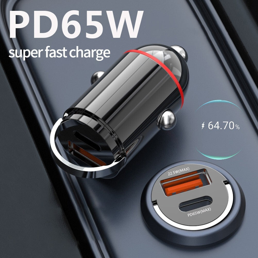 ya 1 7.7 1 X for Mini Dual USB for QC3.0 PD Car Phone for Charger 65W Fast Charge Adapter