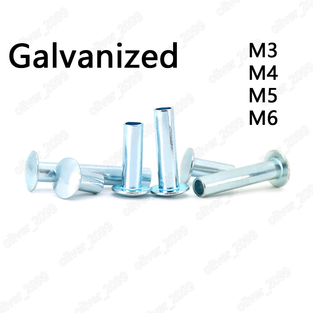 Galvanized Steel Oval Head Semi Tubular Rivets M3 M4 M5 M6
