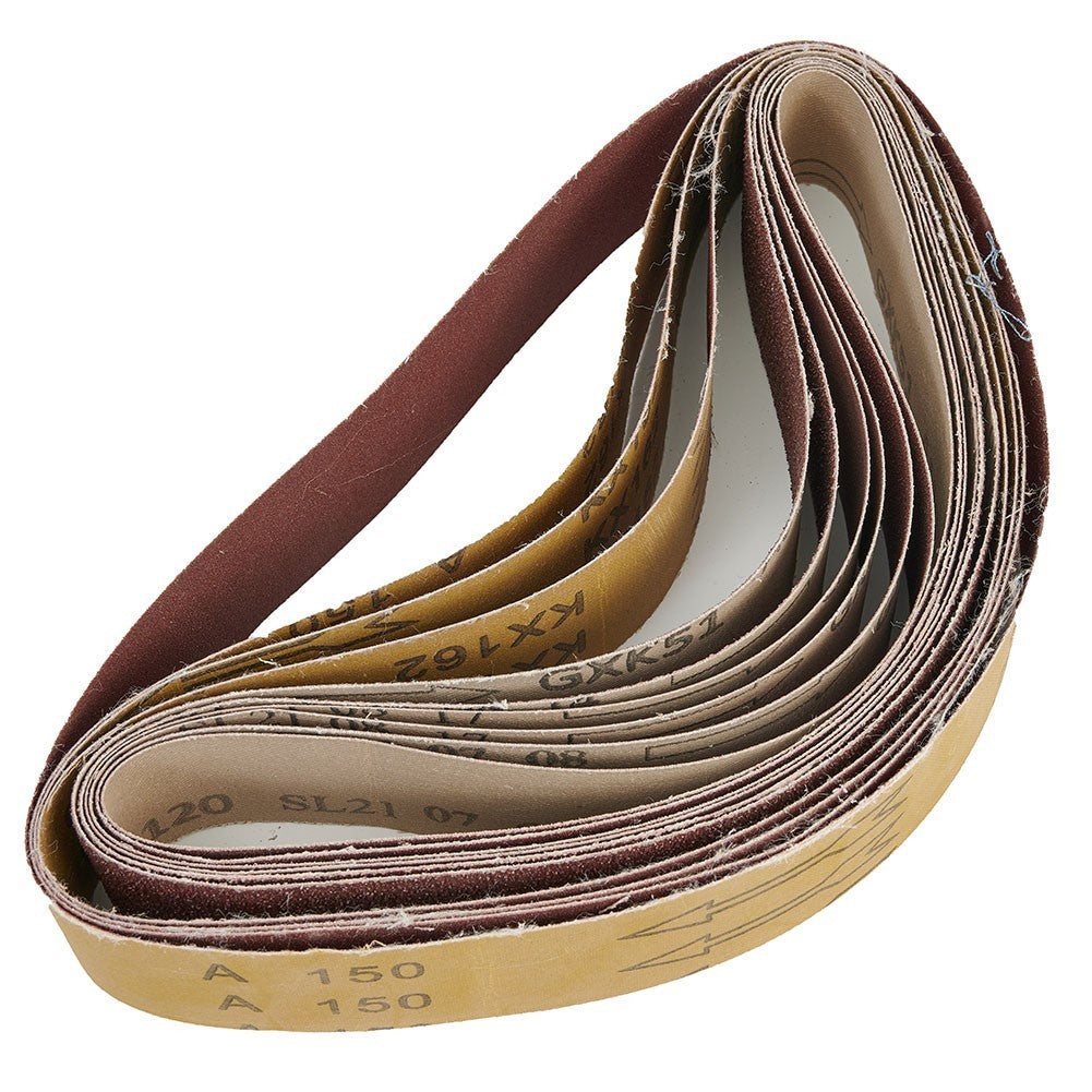 ya 14 10pcs 60/120/150/240 Grit 40x680mm Sanding Belt For Metal Wood Grinding Sander