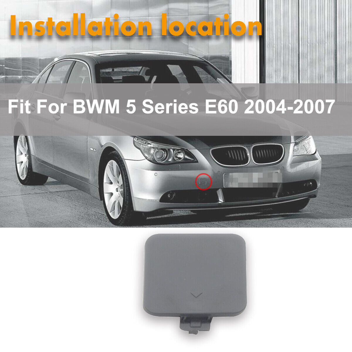 ya 5 8.7 1Pcs Front Bumper Tow Hook Eye Cap Cover Fit for BMW 5SERIES E60 2004 2005-2007