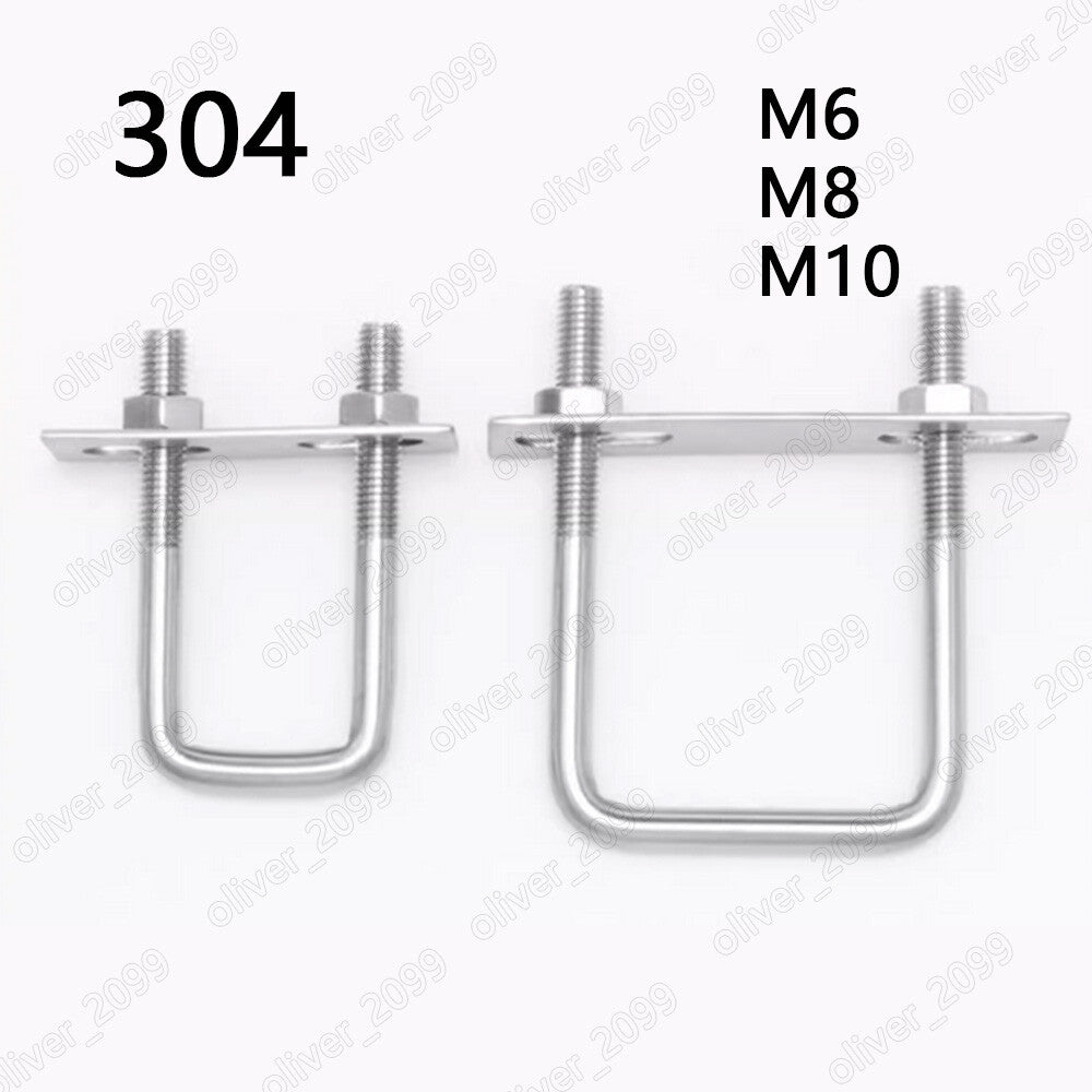 304 Stainless Steel Right Angle U-Bolts Screws With Nuts and Washer M6 M8 M10
