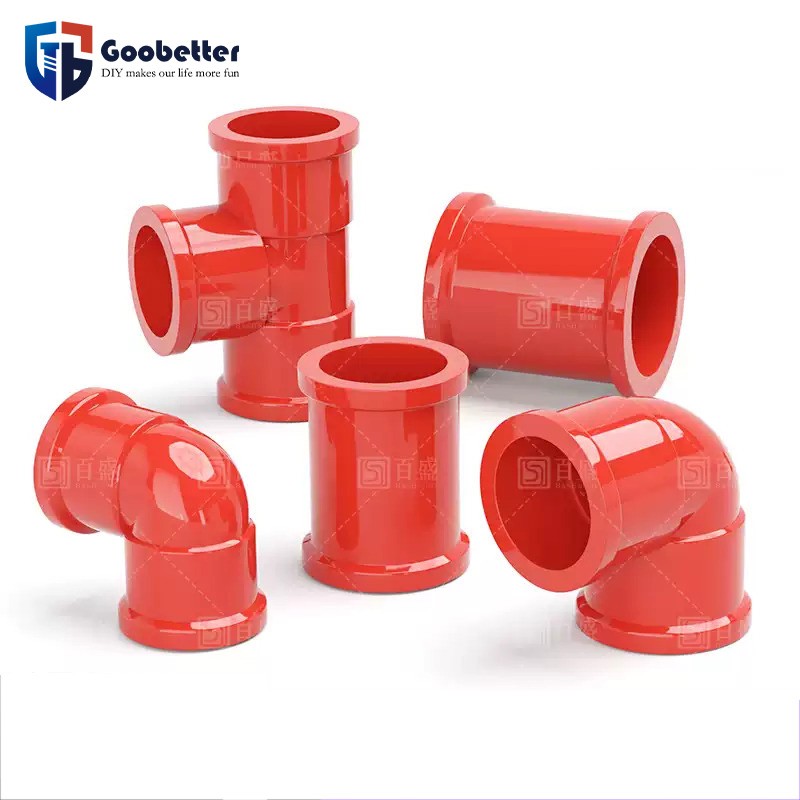 Red PVC Pipe Fittings (Tee/Elbow/Coupler) for Aquarium & Plumbing 20 25 -50mm