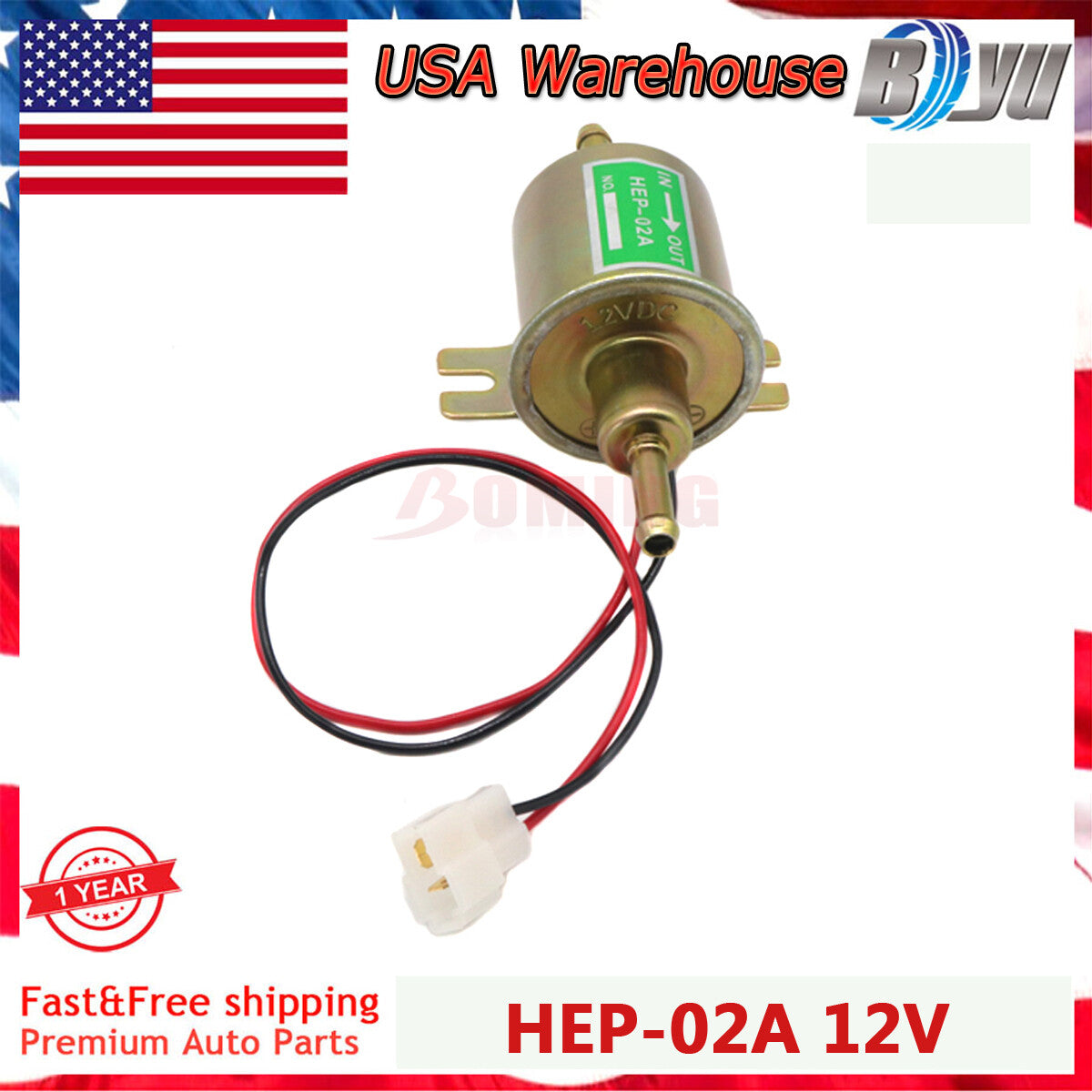 ya 27 7.2 HEP-02A 12V Inline Low Pressure Electric Fuel Pump Universal 4-7 PSI Gas Diesel