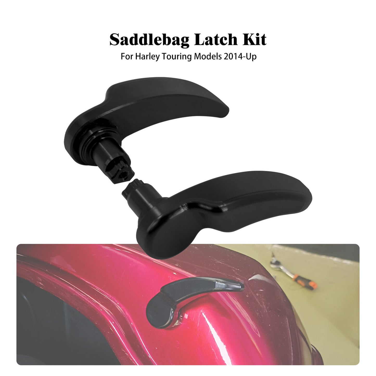 ya 12 5.21 Black Saddlebag Latch Lever Lid Lifter for Harley Touring Electra Glide 14-2023