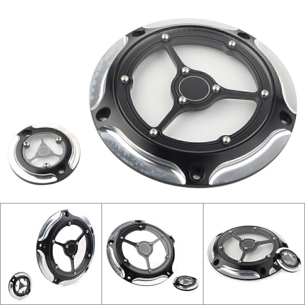 ya 1 7.4 Black Clarity Derby Cover Timing Cover Fit for Harley FLH/T 2016-up FLHTCUL Aluminum