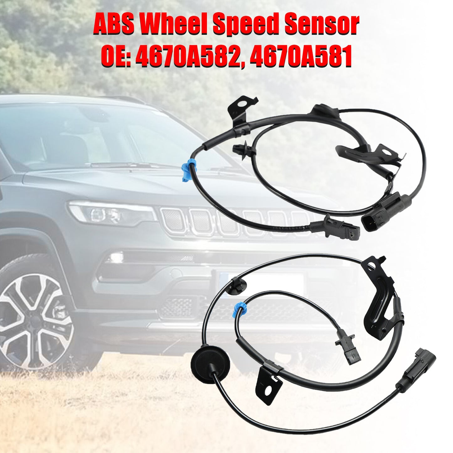 ya 1 8.5.2 2Pcs Rear Left&Right ABS Wheel Speed Sensor for Jeep Compassm Mk49 Patriotm Mk7