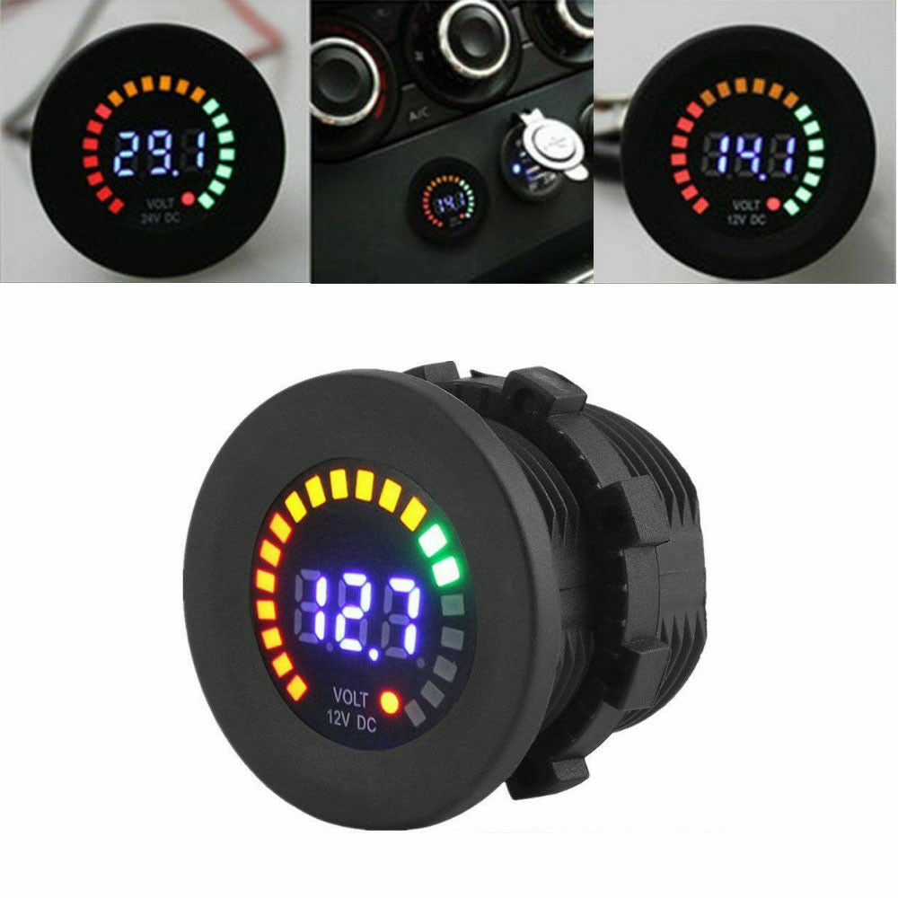ya 16 Waterproof 12V LED Car Van Boat Marine Voltmeter Voltage Meter Battery Gauge