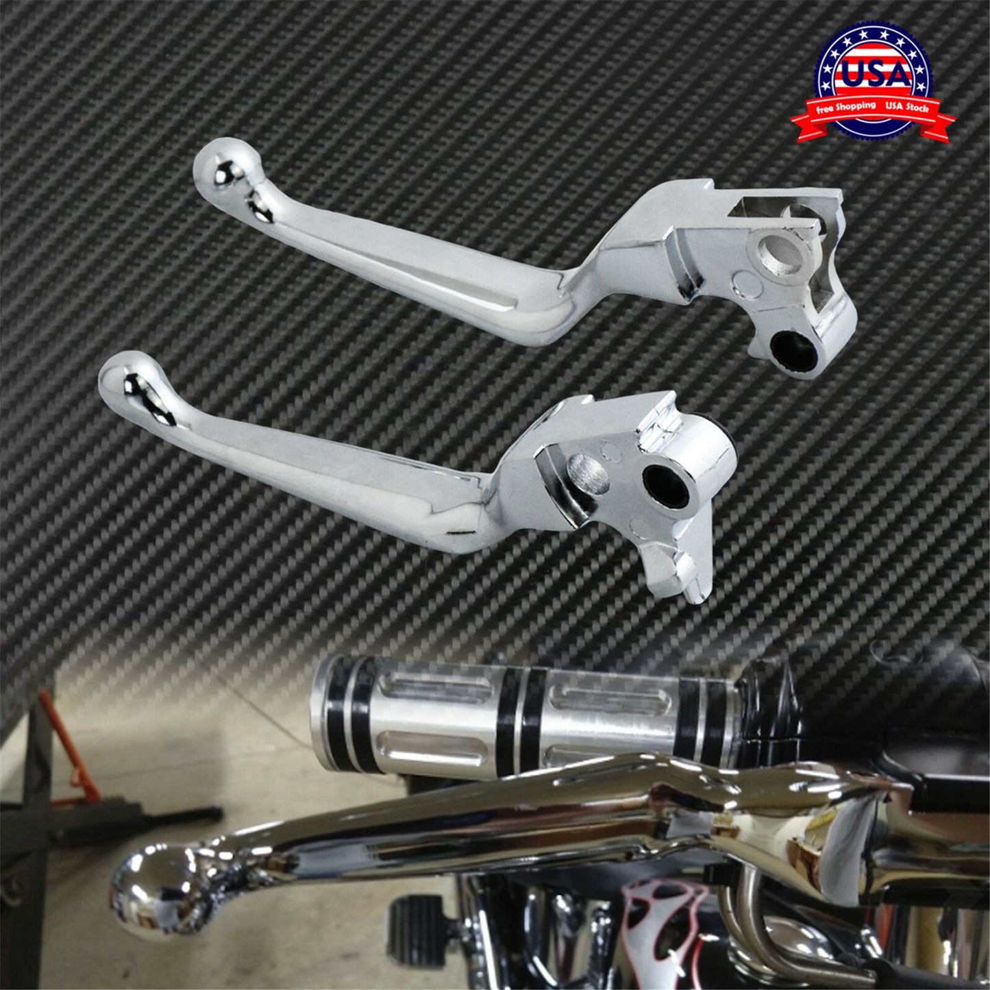 ya 2 7.15 Chrome Brake Clutch Levers Fit for Harley Sportster Softail Dyna Touring 96-07
