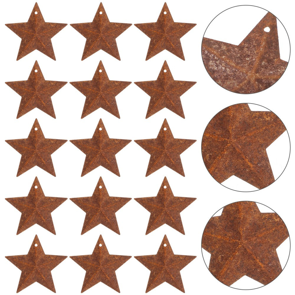 ya 25 50 Pcs Retro Five-pointed Star Pendant Or ments Rustic