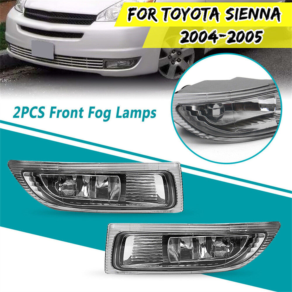 ya 13 5.27.2 Pair Front Bumper Fog Lamp Driving Light Clear LH+RH for Toyota for Sienna 2004-2005