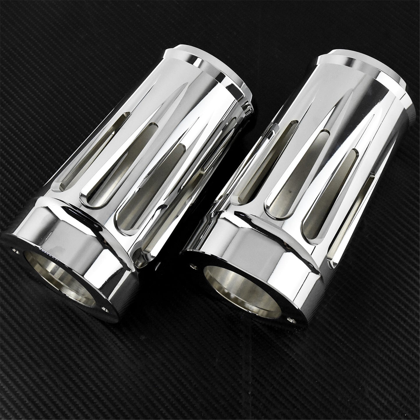 ya 5 8.7 CNC Chrome Fork Boot Slider Cover Fit for Harley Touring Glide FLHX 1984-2022