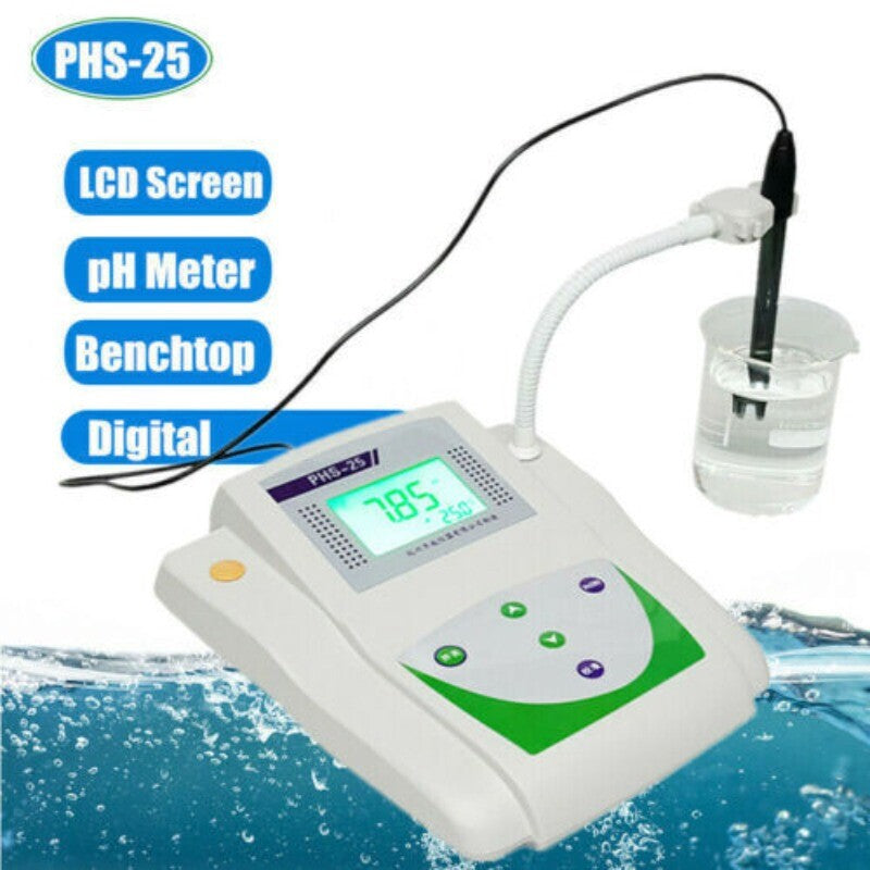 Benchtop PH Meter MV Tester Temperature Compensation Screen LCD for Lab PHS-25