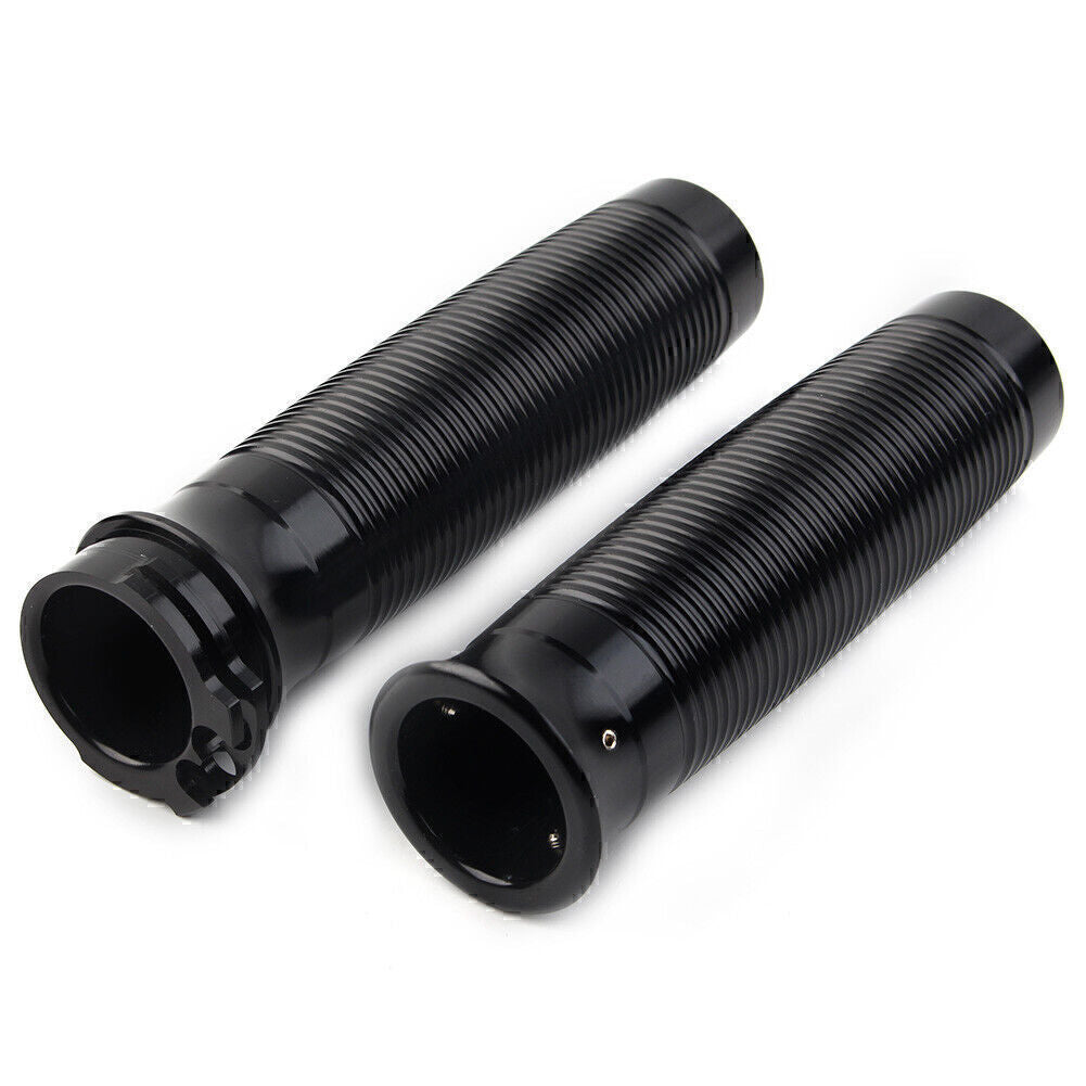 ya 5 8.7 1'' Motorcycle Black 25mm Handlebar Hand Grips Fit for Harley Bobber Chopper Pair mo