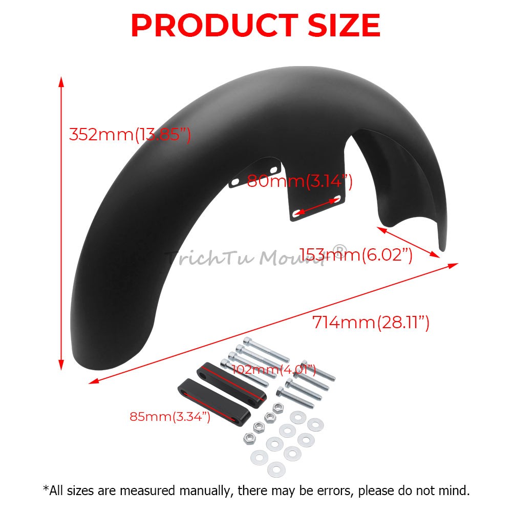 ya 5 8.7 19 inch Matte Black Wheel Wrap Front Fender for Harley CVO Road Street Glide